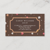 Niedliche Cupcakes Bäckerei Muster Brown Visitenkarte (Rückseite)