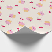 Niedliche Cupcakes/Cherries Geschenkpapier (Ecke)