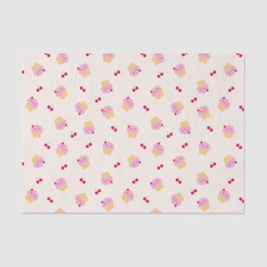 Niedliche Cupcakes/Cherries Seidenpapier (Vorderseite)