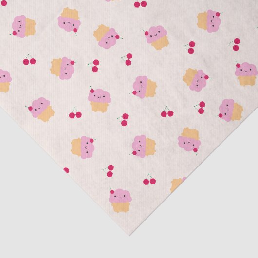 Niedliche Cupcakes/Cherries Seidenpapier (Ausschnitt)