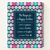 Niedliche Cupcakes Dots Muster 1. Kochbuch Notizblock (Rückseite)
