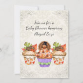 Niedliche Cupcakes Erntedank Fall Kinderdusche lad Einladung (Vorderseite)