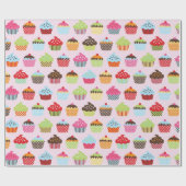 Niedliche Cupcakes Geschenkpapier (Flach)
