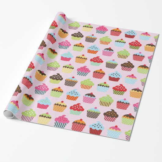Niedliche Cupcakes Geschenkpapier (Ungerollt)