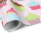 Niedliche Cupcakes Geschenkpapier (Rolleneckpunkt)