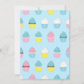 Niedliche Cupcakes Kinder 1 Geburtstag Party Einladung (Rückseite)