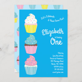 Niedliche Cupcakes Kinder 1 Geburtstag Party Einladung