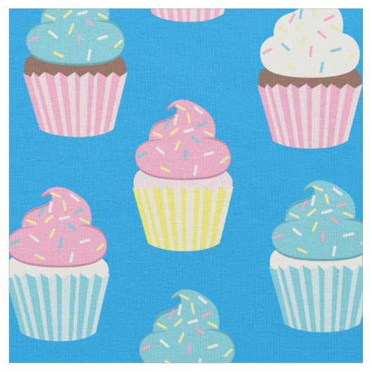 Niedliche Cupcakes Kinder Bäckereien Leckereien Stoff (Nahaufnahme)