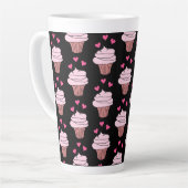 Niedliche Cupcakes, rosa und schwarz Milchtasse (Linke Ecke)