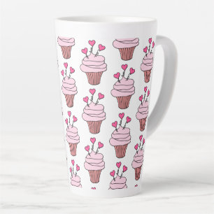 Niedliche Cupcakes, rosa und weiß Milchtasse