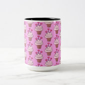 Niedliche Cupcakes Rosa Zweifarbige Tasse (Mittel)