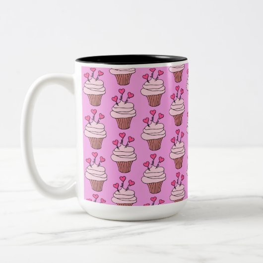 Niedliche Cupcakes Rosa Zweifarbige Tasse (Links)
