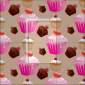Niedliche Cupcakes Stoff (Kachel)