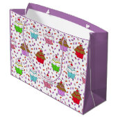Niedliche Cupcakes und Candy Sprinkles Große Geschenktüte (Rückseite Schrägansicht)