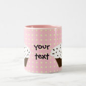 Niedliche Cupcakes Zweifarbige Tasse (Mittel)
