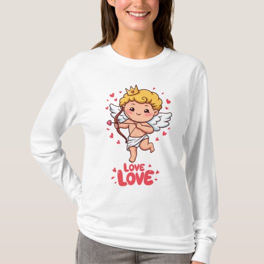 Niedliche Cupid-Liebe T-Shirt (Vorderseite)