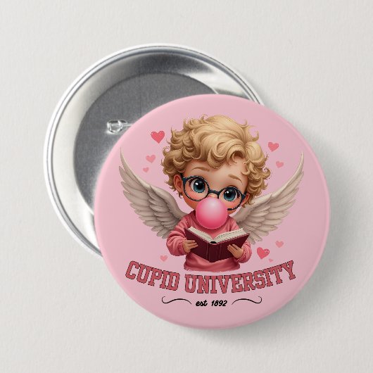 Niedliche Cupid University Bubblegum Angel Ästheti Button (Vorne & Hinten)