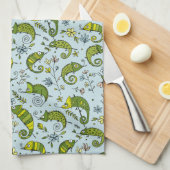 Niedliche Curly Chameleon Reptile Geschirrtuch (Viertel Falte)