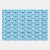 Niedliche Custom Band Lehrer Musiknoten Blue Birth Geschenkpapier Set (Vorderseite 2)