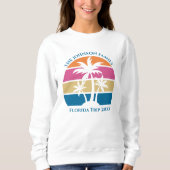 Niedliche Custom Beach Trip Palm Tree Sweatshirt (Vorderseite)