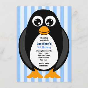 Niedliche Custom Birthday Party Penguin Invite - B Einladung