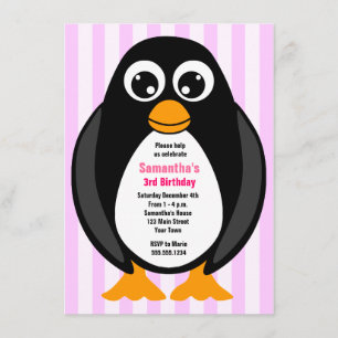 Niedliche Custom Birthday Party Penguin Invite - R Einladung