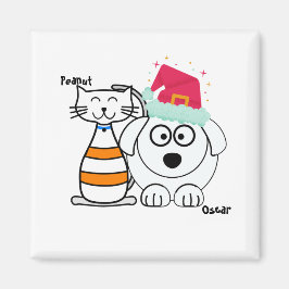 Niedliche Custom Cat & Dog Weihnachten Magnet