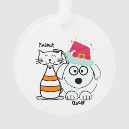 Niedliche Custom Cat & Dog Weihnachten Ornament