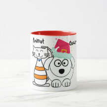 Niedliche Custom Cat & Dog Weihnachtszeit Tasse