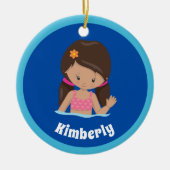 Niedliche Custom Girls Swim Team Weihnachten Keramik Ornament (Vorne)