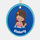 Niedliche Custom Girls Swim Team Weihnachten Keramik Ornament (Links)