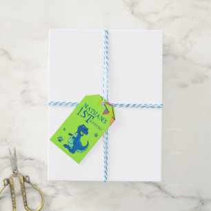 Niedliche Custom Green Blue Dinosaurier Thema Gebu Geschenkanhänger