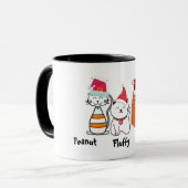 Niedliche Custom Kitty Cat Weihnachtsfeier Tasse (Vorderseite Links)