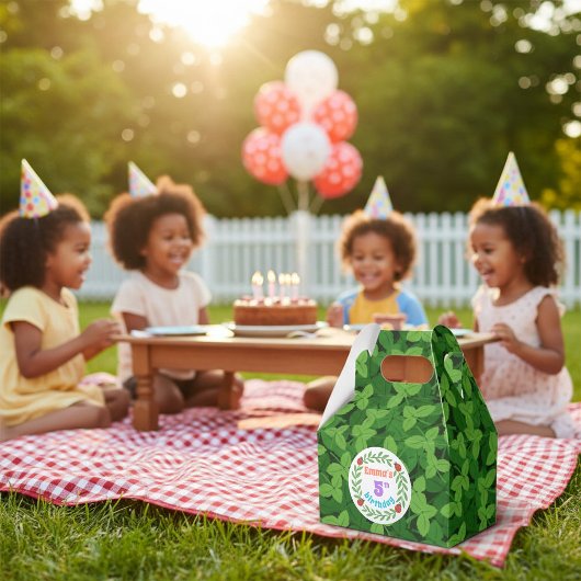 Niedliche Custom Ladybug & Leaf 5. Geburtstag Geschenkschachtel