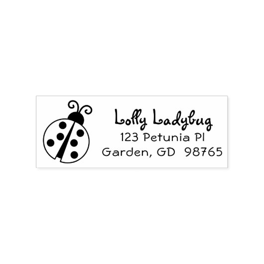 Niedliche Custom Ladybug Rücksendeadresse Briefmar Gummistempel (Prägung)