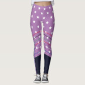 Niedliche Custom Lila Super Hero Juni 4. Juli Leggings (Vorderseite)