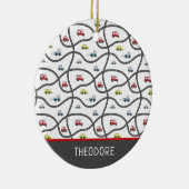 Niedliche Custom Little Boy's Name Auto Weihnachte Keramik Ornament (Rechts)