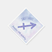 Niedliche Custom Sagittarier Lila Geburtstagsparte Serviette (Ecke)