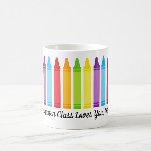 Niedliche Custom School Teacher Crayon Kaffeetasse (Mittel)