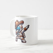 Niedliche Dabbing Astronaut Cowboy Space Halloween Kaffeetasse (Vorderseite Links)