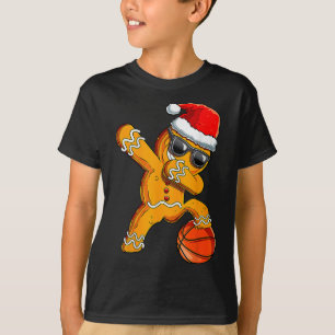 Niedliche Dabbing Weihnachten Gingerbret Cool Bask T-Shirt