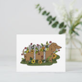 Niedliche Dachsund Postkarte oder Mini-Kunst (Stehend Vorderseite)