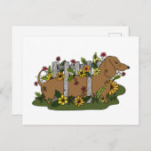 Niedliche Dachsund Postkarte oder Mini-Kunst (Vorne/Hinten)