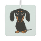 Niedliche Dackel Black and Tan | Cartoon Dackel Hu Autolufterfrischer (Rückseite)