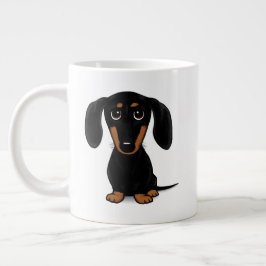 Niedliche Dackel Black and Tan | Dackel Hund Jumbo-Tasse