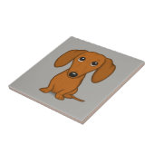 Niedliche Dackel| Cartoon Dackel Hund Fliese (Seite)