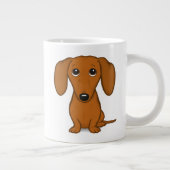 Niedliche Dackel | Cartoon Dackel Hund Jumbo-Tasse (Rechts)