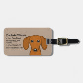 Niedliche Dackel | Cartoon Dackel Hund Personalisi Gepäckanhänger (Vorderseite horizontal)