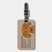 Niedliche Dackel | Cartoon Dackel Hund Personalisi Gepäckanhänger (Vorderseite vertikal)