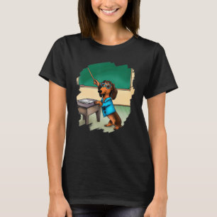 Niedliche Dackel Chiweenie Lehrerschule T-Shirt
